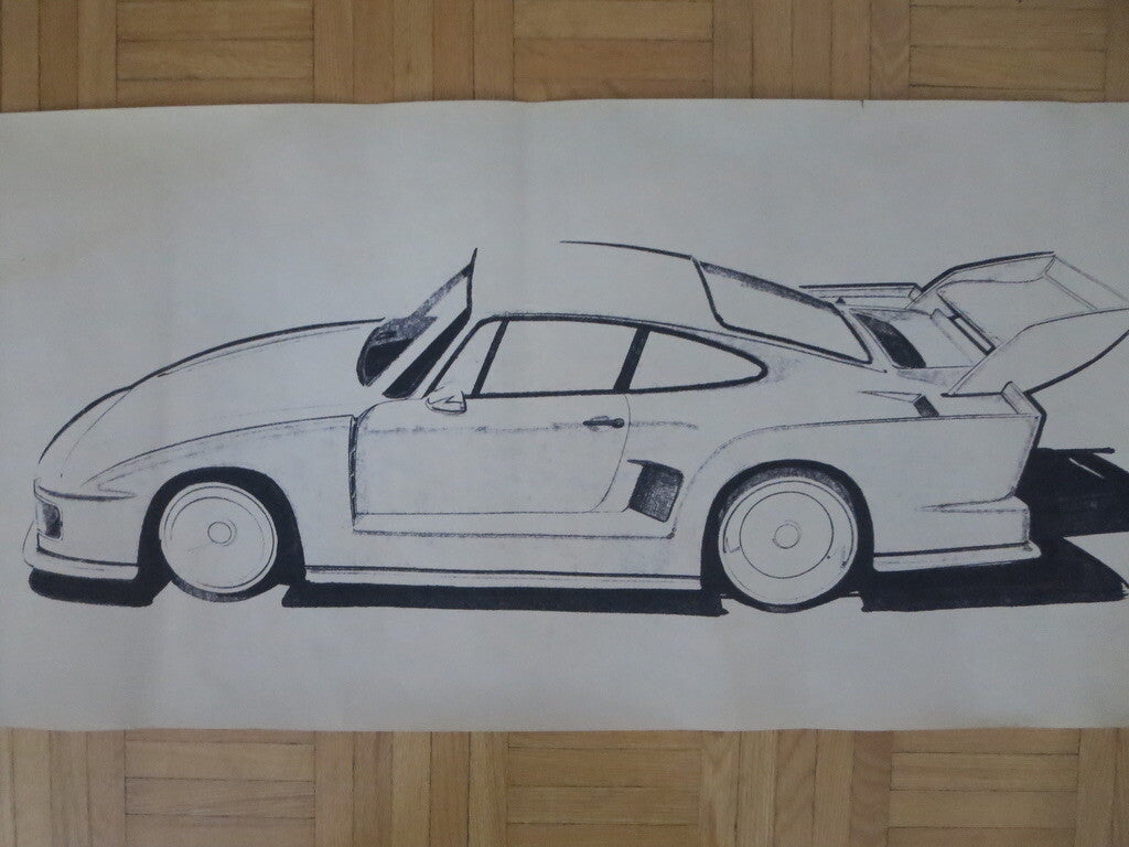 Porsche 935 Kremer Racing Design Sketch Drawing Art LOT OF 5 -  NOTTRODT Vintage