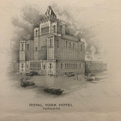 Royal York Hotel Toronto Letterhead Letter Hockey Player Detroit Red Wings Scout
