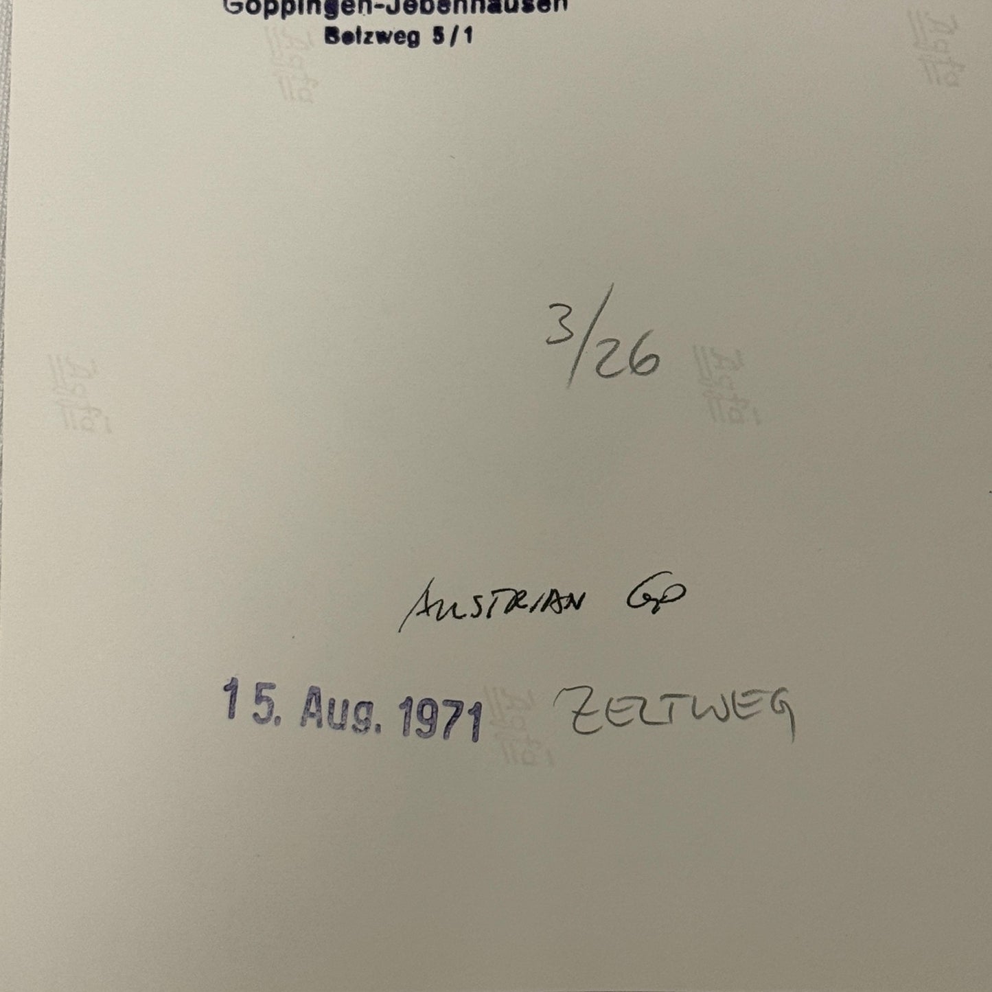 Vintage Racing Photo 1971 Austrian Grand Prix Graham Hill Motorsport Photograph