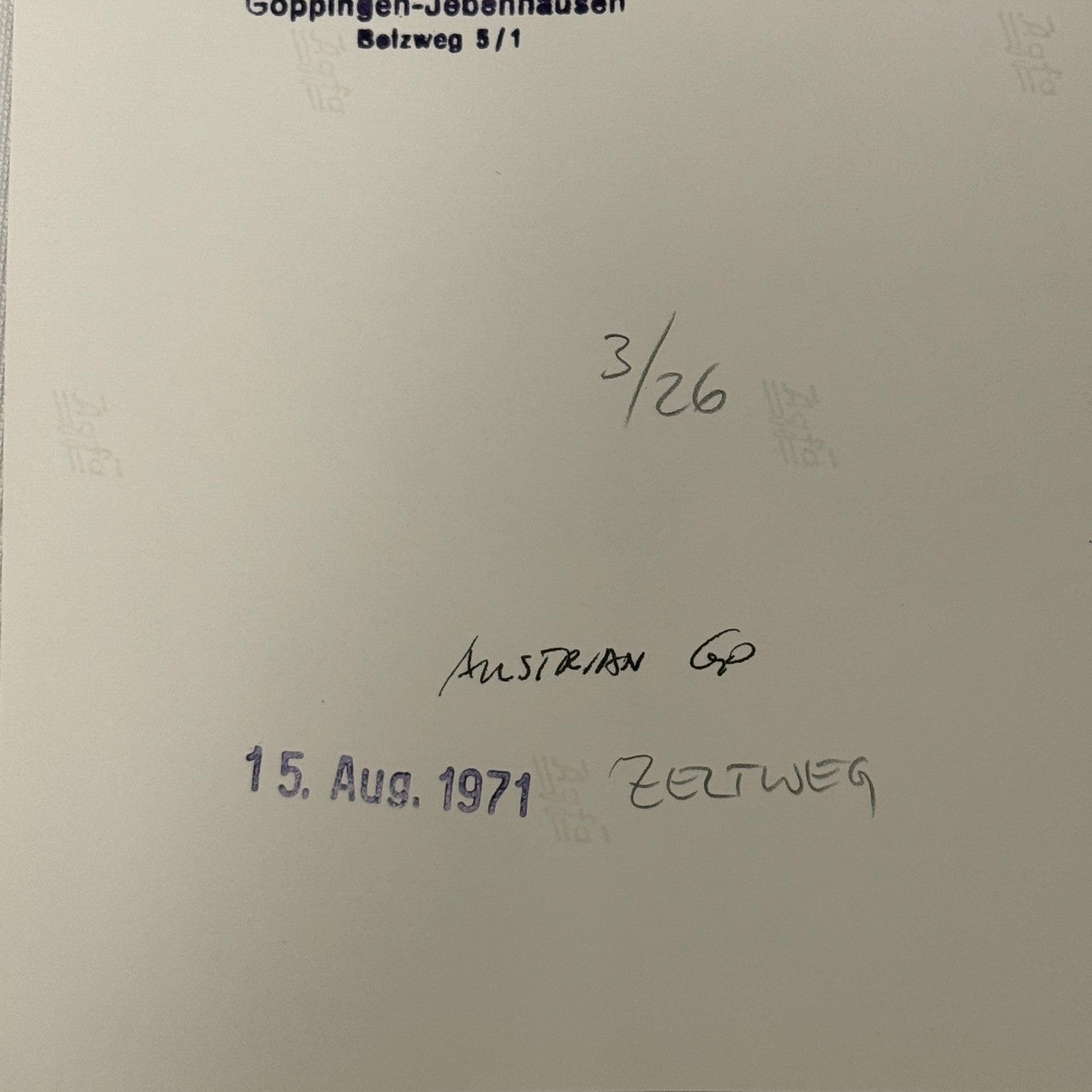 Vintage Racing Photo 1971 Austrian Grand Prix Graham Hill Motorsport Photograph