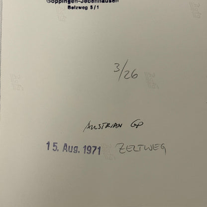 Vintage Racing Photo 1971 Austrian Grand Prix Graham Hill Motorsport Photograph