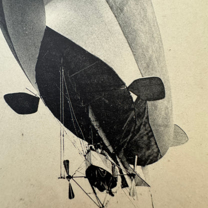 Vintage Zeppelin Airship Dirigible Postcard Post Card French Republique Military