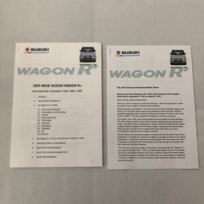 Suzuki Wagon R + Press Kit Brochure Diskette 35mm Slides Photos 1997 GERMAN Text