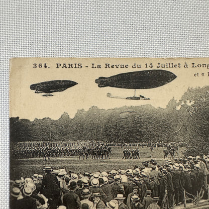 Vintage Zeppelin Airship Dirigible Postcard Post Card French