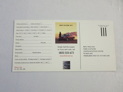 2004 2005 ? Ford Falcon UTE Postcard XL XLS XR6 XR8 Post Card