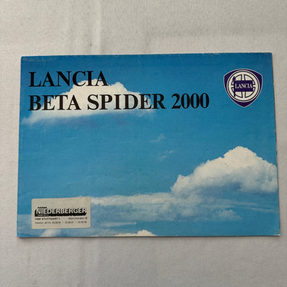 Lancia Beta Spider 2000 Car Sales Brochure Catalog Vintage GERMAN Language