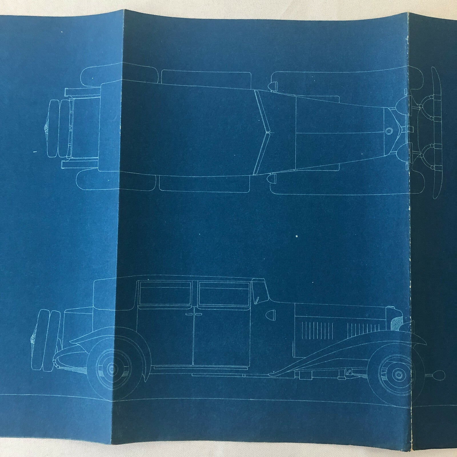1930 Coachbuilder Car Design Blueprint Rendering Blue Print Speedster Cabriolet