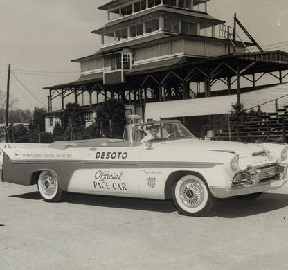 Vintage Indy 500 Racing Photo 1956 DeSoto Official Pace Car Photograph