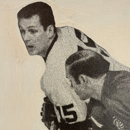 Hockey Player Photo Photograph Vintage Unidentified Detroit Red Wings Mockup