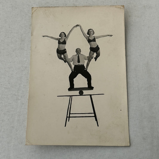 Vintage Circus Acrobat Balancing Act Photo Photograph Photo Nadir Syria