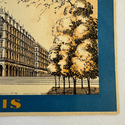 Vintage Travel Luggage Label Hotel Continental Paris France French