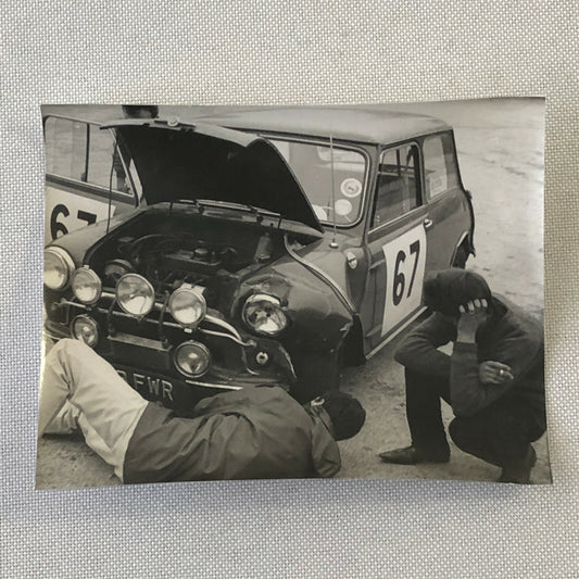 Vintage MINI Racing Car Photo Photograph Print - Wrecked Car 