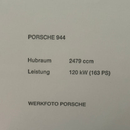 Porsche 944 Car Factory Press Photo Photograph Werkfoto German