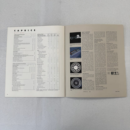 1988 Chevrolet Caprice Car Sales Brochure Catalog Brougham Wagon Sedan