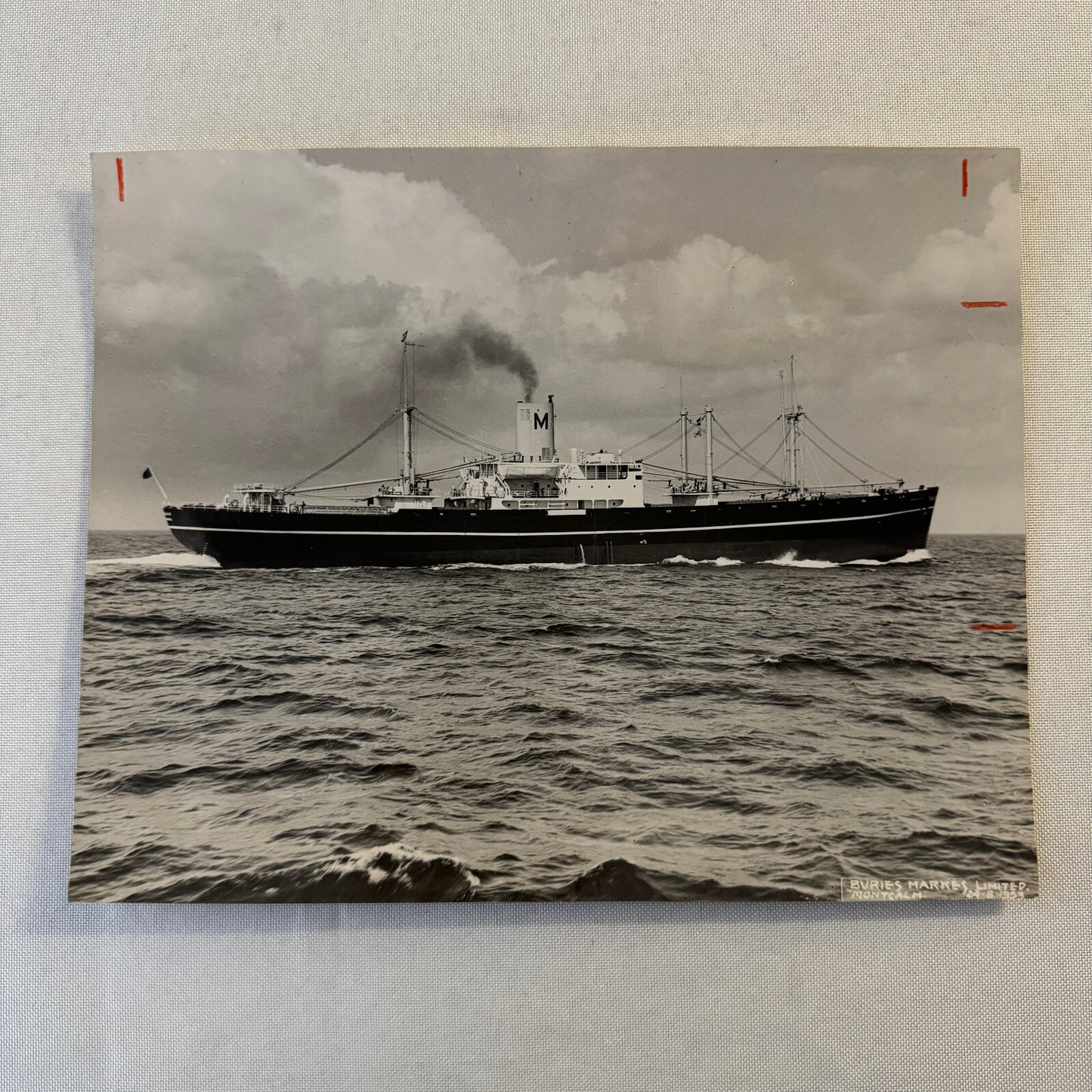 Vintage Ship Boat Photo Photograph Print Montship Lines Montcalm 1956