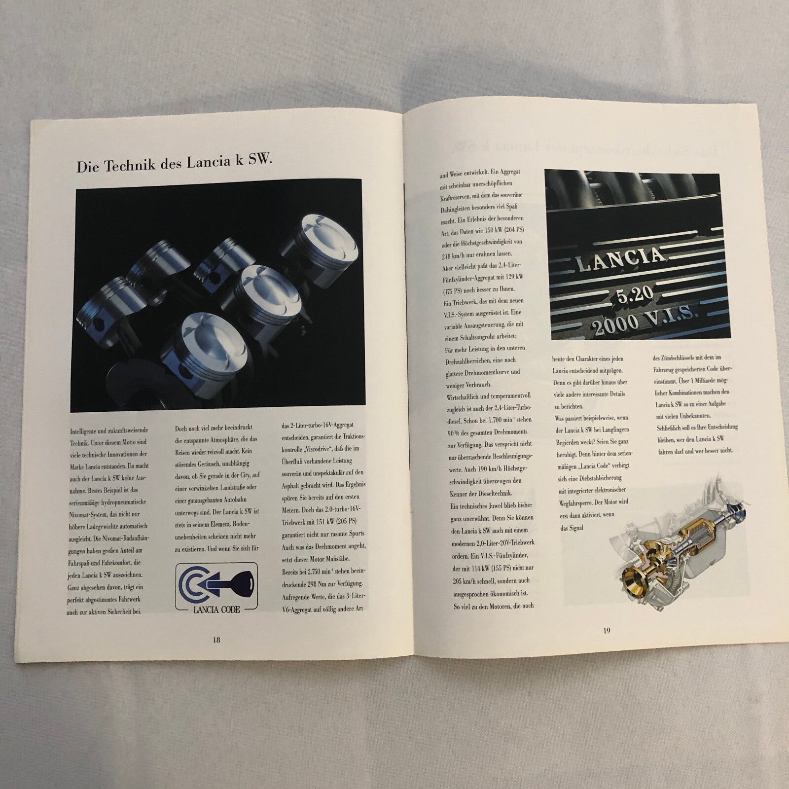 Lancia K SW Station Wagon Sales Brochure Catalog GERMAN LE LS Turbo