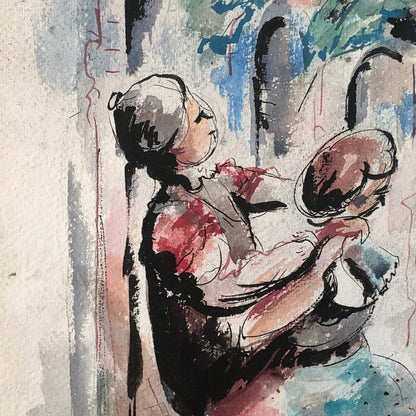 Vintage Painting Art Artwork Artist Arthur E Sudler Woman Teapot