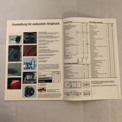 Subaru XT Turbo Car Sales Brochure Catalog Advertising German Text