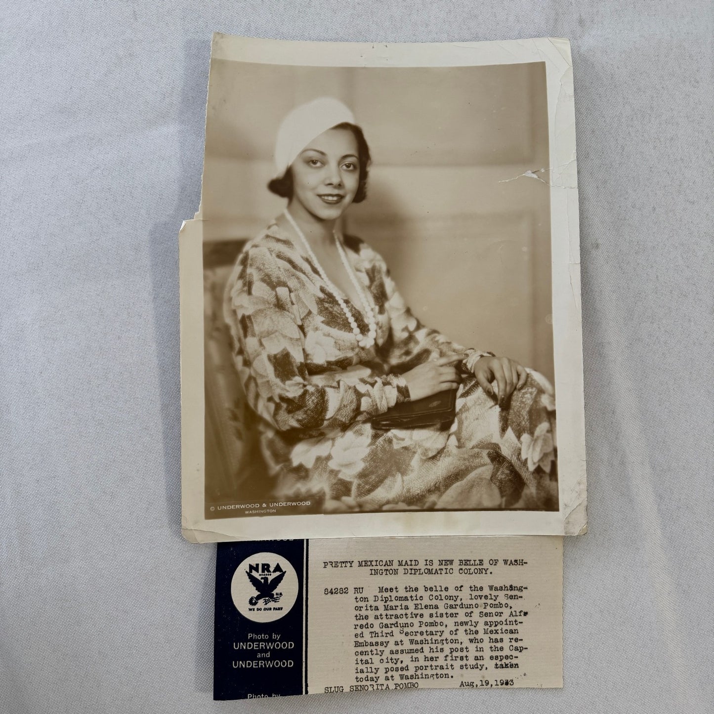 1933 Society Woman Press Photo Photograph Mexican Embassy Washington DC