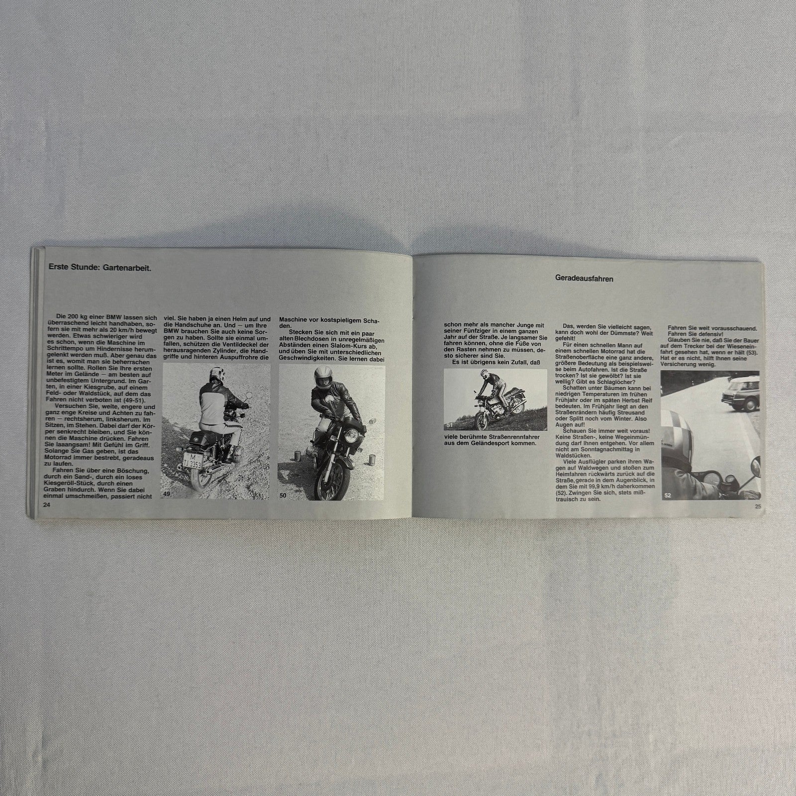 Vintage BMW Motorcycle Brochure Book Practical Driving Theory GERMAN TEXT
