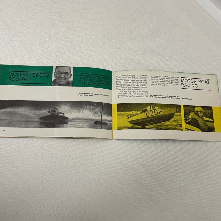 1960 BP Racing Brochure Grand Prix Formula 2 Stirling Moss Mike Hailwood Bike +
