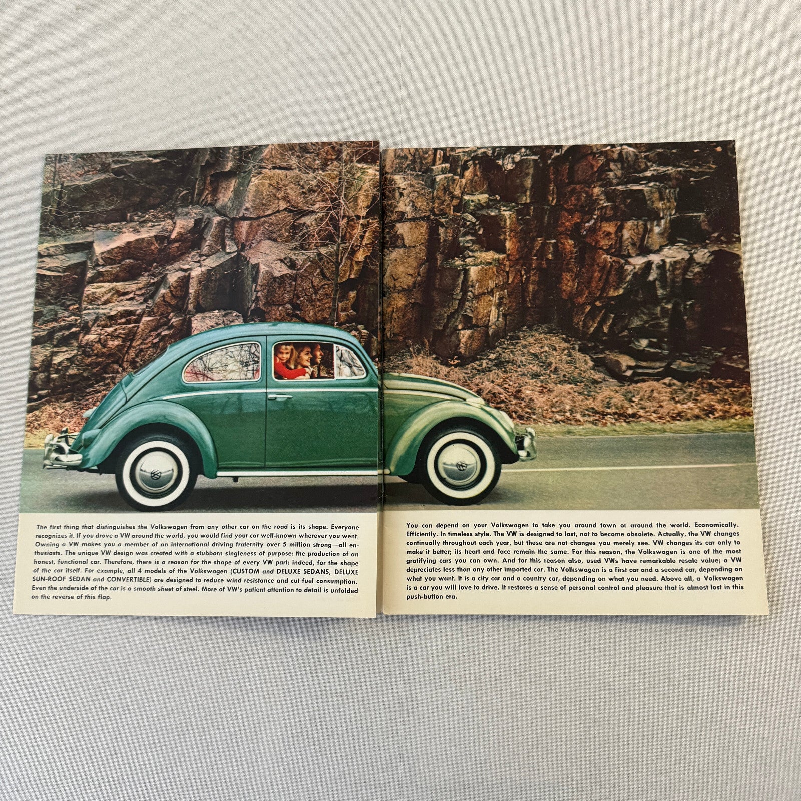 Volkswagen VW 1200 Beetle Bug Car Sales Brochure Catalog Advertising Vintage