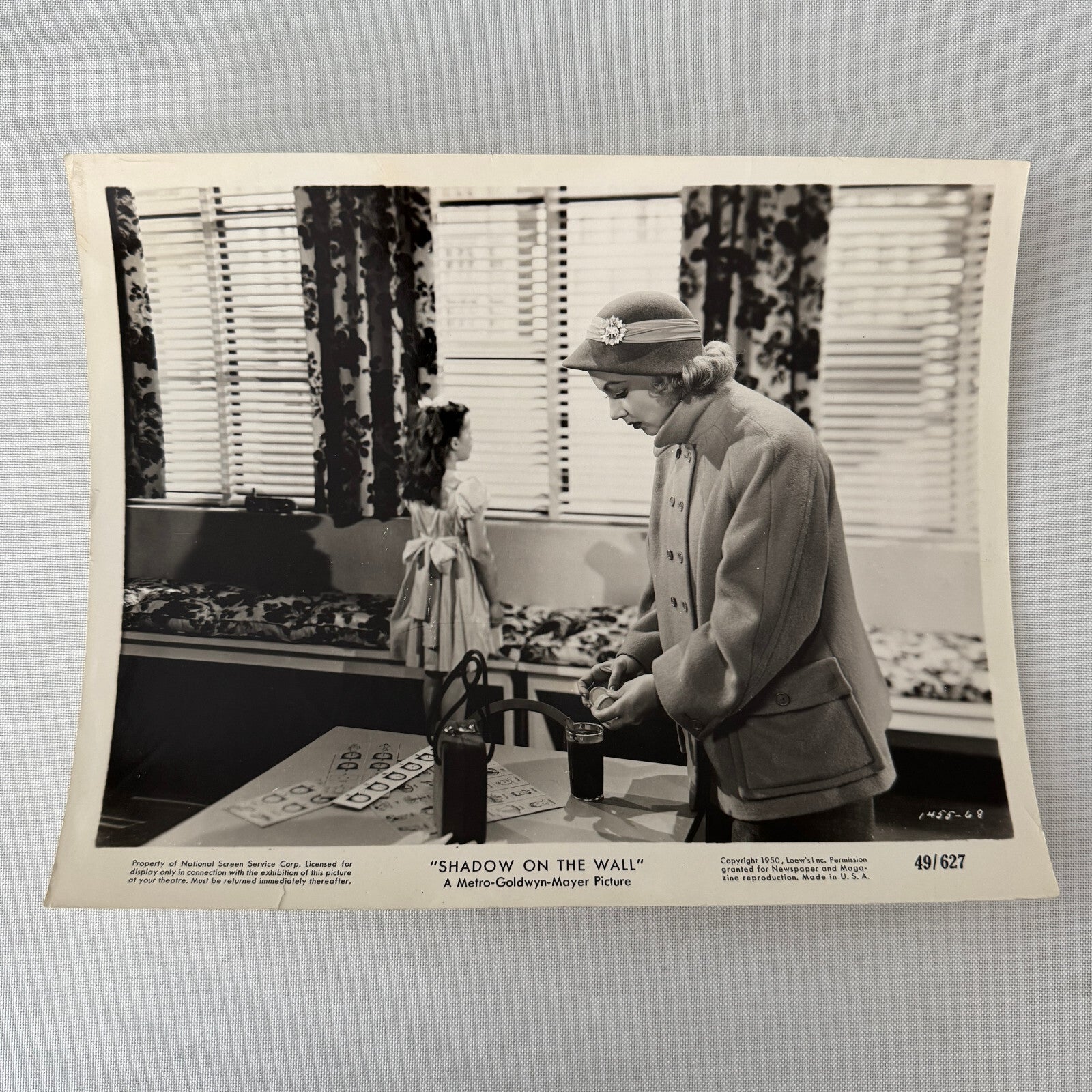 Vintage Movie Film Press Photo Photograph Print Shadow on the Wall 1950