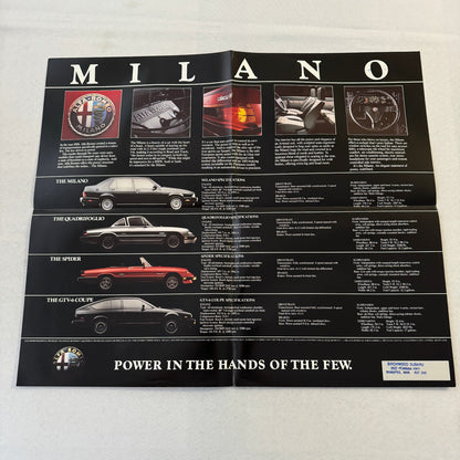 Alfa Romeo Car Sales Brochure Catalog Milano Quadrifoglio Spider GTV-6 GTV6 GTV