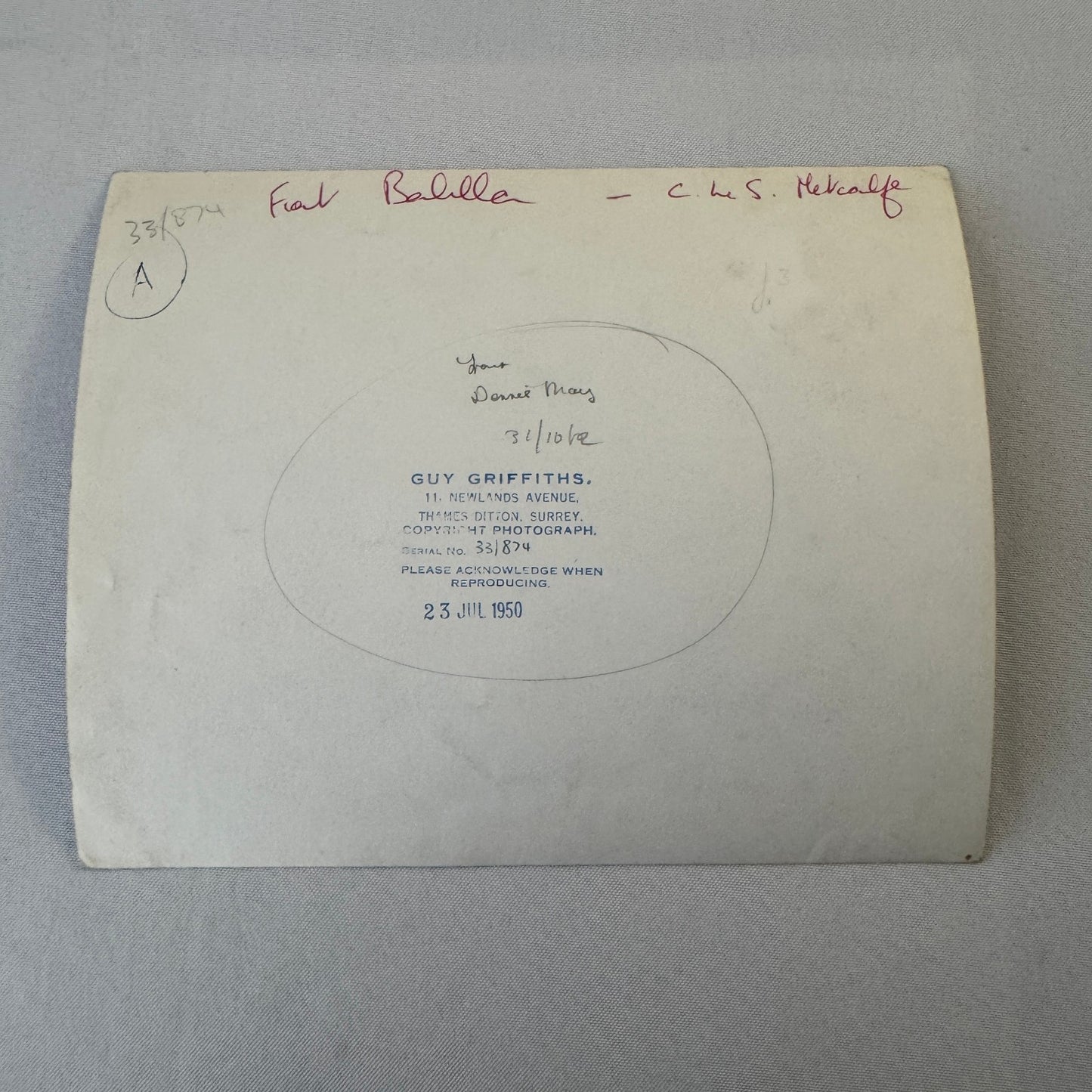 Vintage Racing Photo Fiat Balilla at Hillclimb Race Guy Griffiths Photo