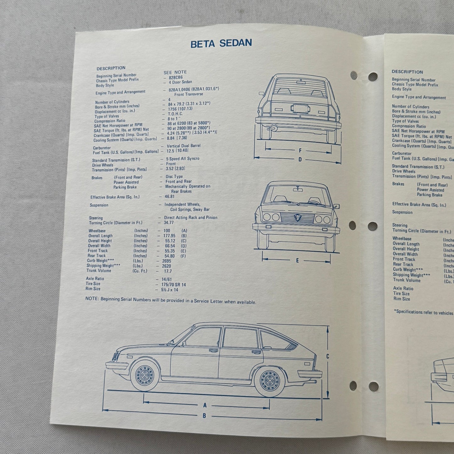 1977 Lancia Press Kit Brochure Photos Beta HPE Coupe Scorpion Sedan + 
