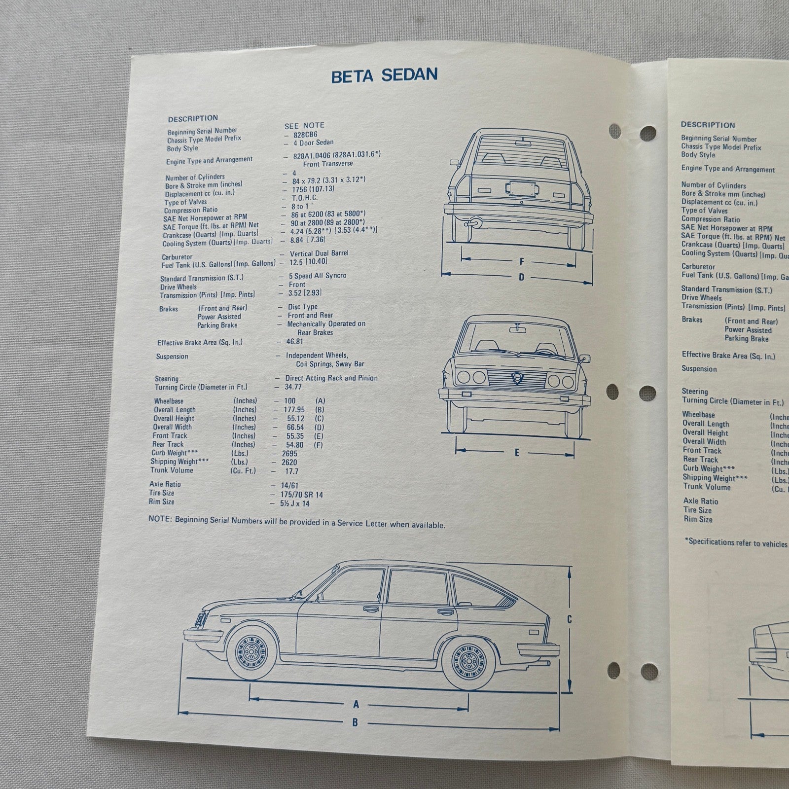 1977 Lancia Press Kit Brochure Photos Beta HPE Coupe Scorpion Sedan + 