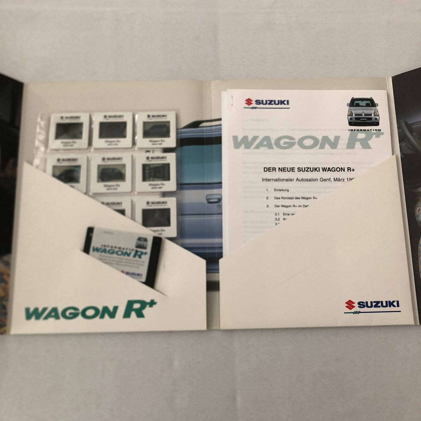 Suzuki Wagon R + Press Kit Brochure Diskette 35mm Slides Photos 1997 GERMAN Text