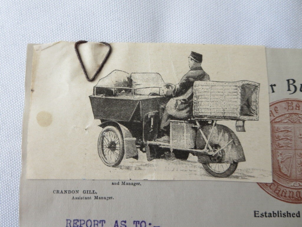 1910 Commerical Vehicle Motorcycle Company Letter Letterhead Rex Tricar Carrier 