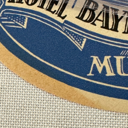 Vintage Hotel Travel Label Hotel Bayerischer Hof Munchen Germany German