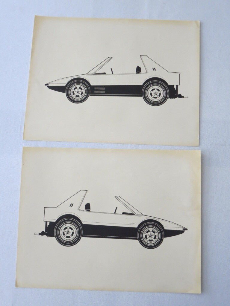 11 Vintage 1970s Concept Car Design Art Renderings Drawing Sketch Car Design