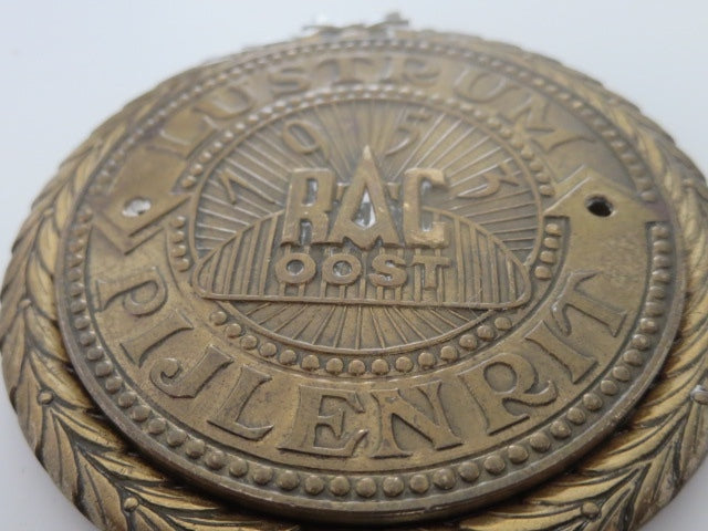 Vintage 1953 Regionale Automobielsport Club Oost Lustrum Pijlenrit Rally Badge