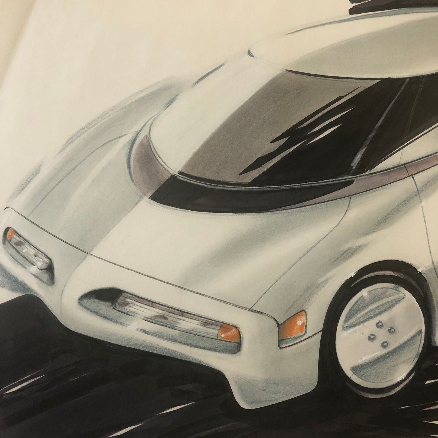 Vintage Concept Car Styling Art Design Illustration NOTTRODT Signed