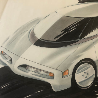 Vintage Concept Car Styling Art Design Illustration NOTTRODT Signed