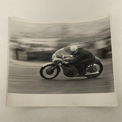 Vintage Motorcycle Racing Photo Photograph Print Unidentified Bike Rider