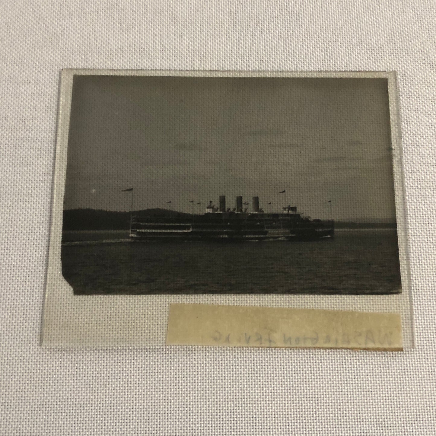 Antique Glass Plate Lantern Slide Photo Boat Ship Washington Irving Steamer