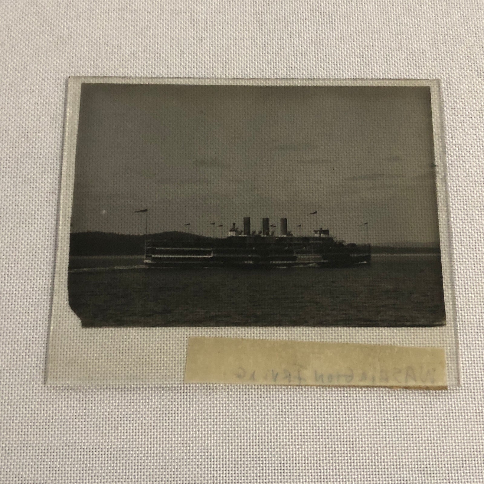 Antique Glass Plate Lantern Slide Photo Boat Ship Washington Irving Steamer