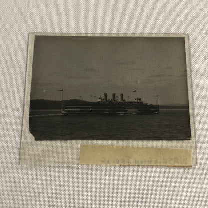 Antique Glass Plate Lantern Slide Photo Boat Ship Washington Irving Steamer
