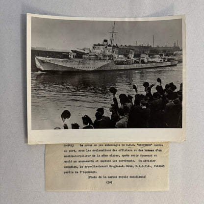 Royal Canadian Navy HMS Hesperus Ship Photo Vintage Military Photograph
