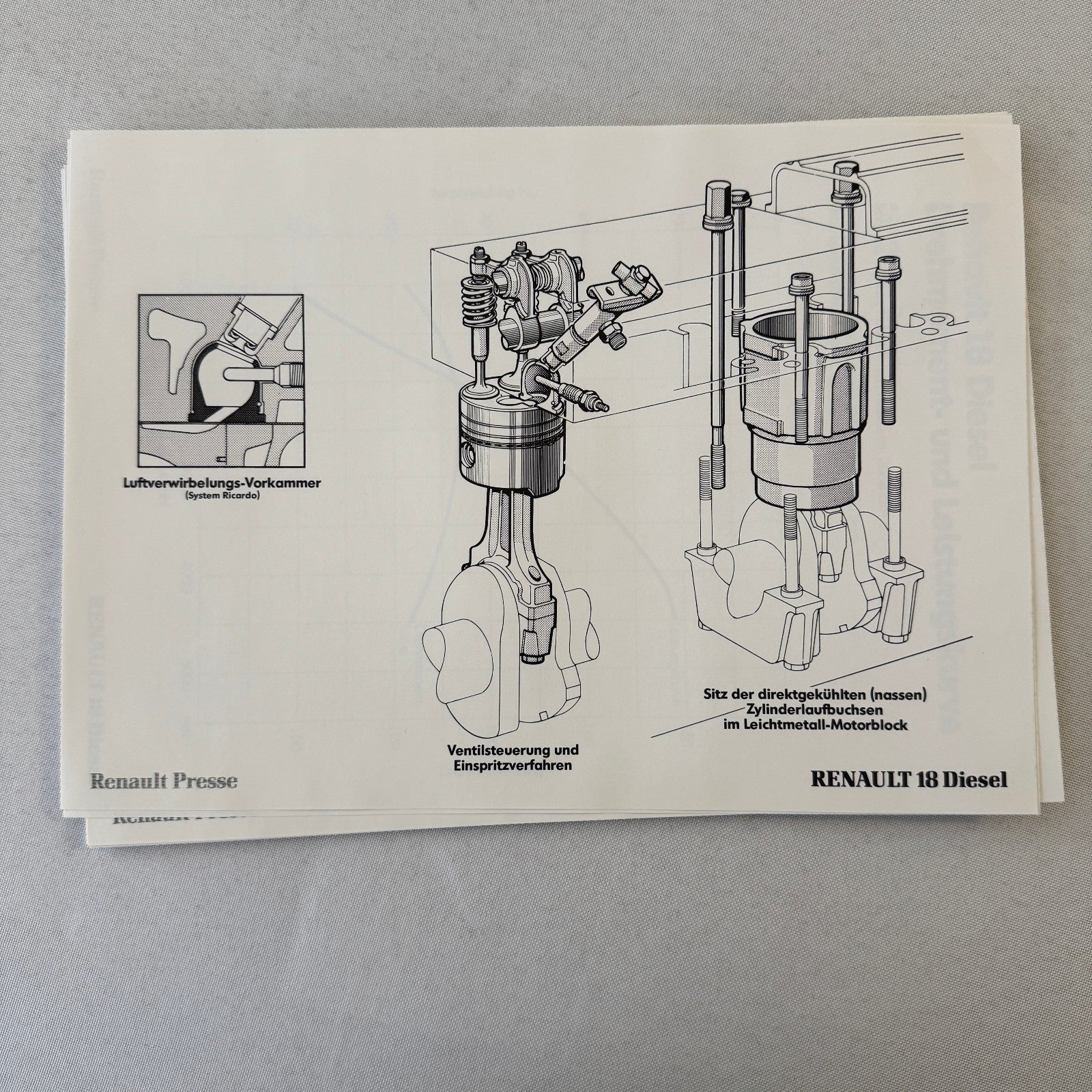 Renault 18 Diesel Car Factory Press Kit Renault 18 TD GTD GERMAN Text 1980 1981