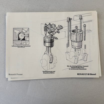 Renault 18 Diesel Car Factory Press Kit Renault 18 TD GTD GERMAN Text 1980 1981