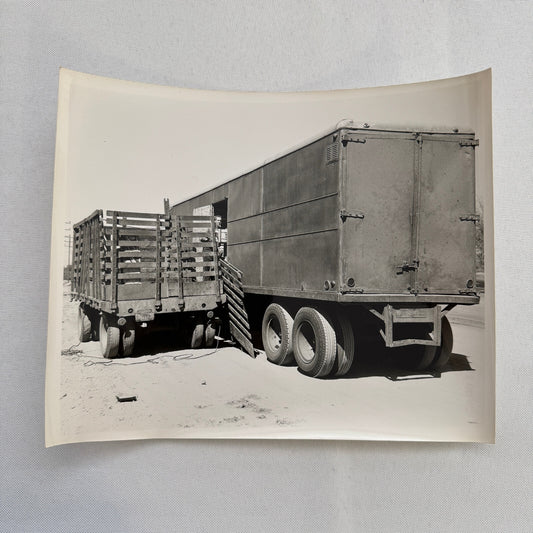 Vintage Truck Trailer Photo Photograph Print 1947 California