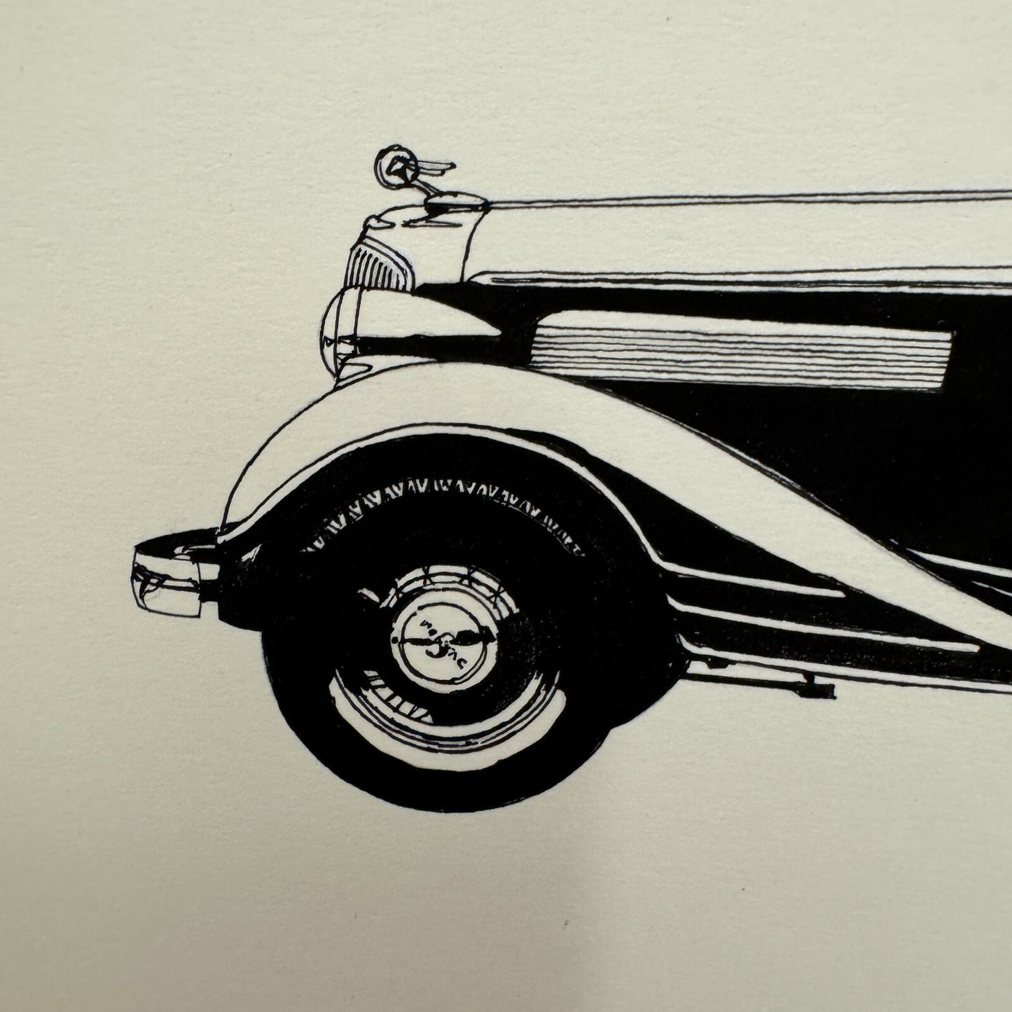 Vintage Pontiac Coupe Car Illustration Art Drawing Hand Drawn Robert Preis