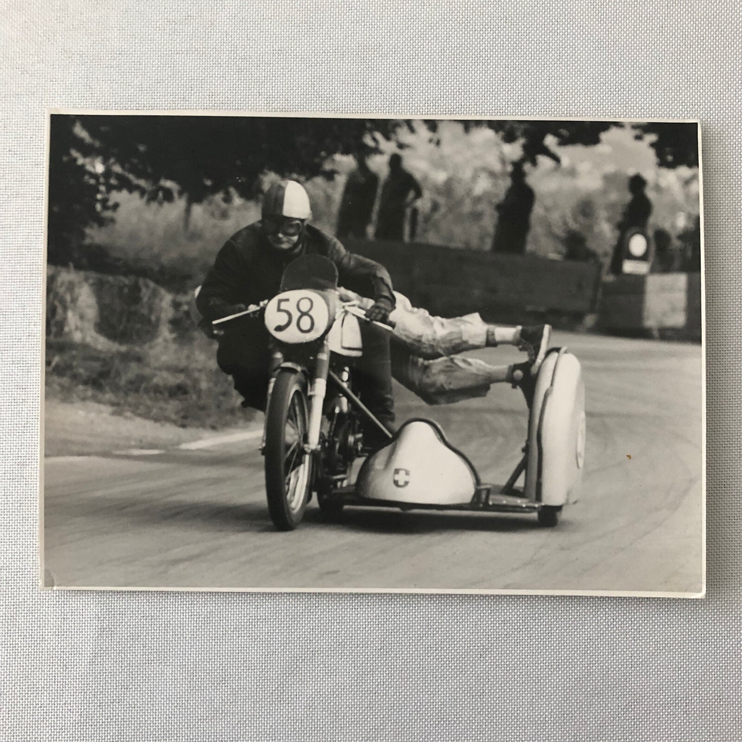 Vintage Motorcycle Racing Photo Photograph Sidecar Side Car