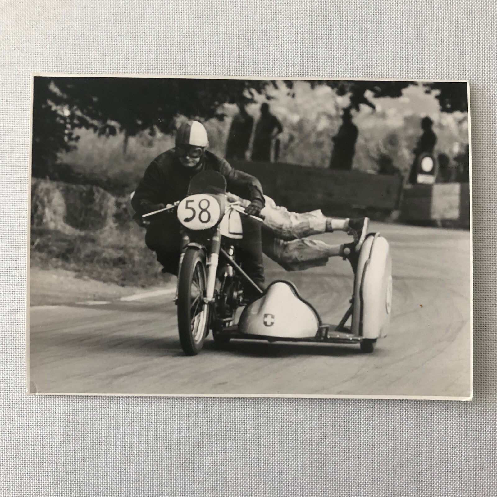Vintage Motorcycle Racing Photo Photograph Sidecar Side Car