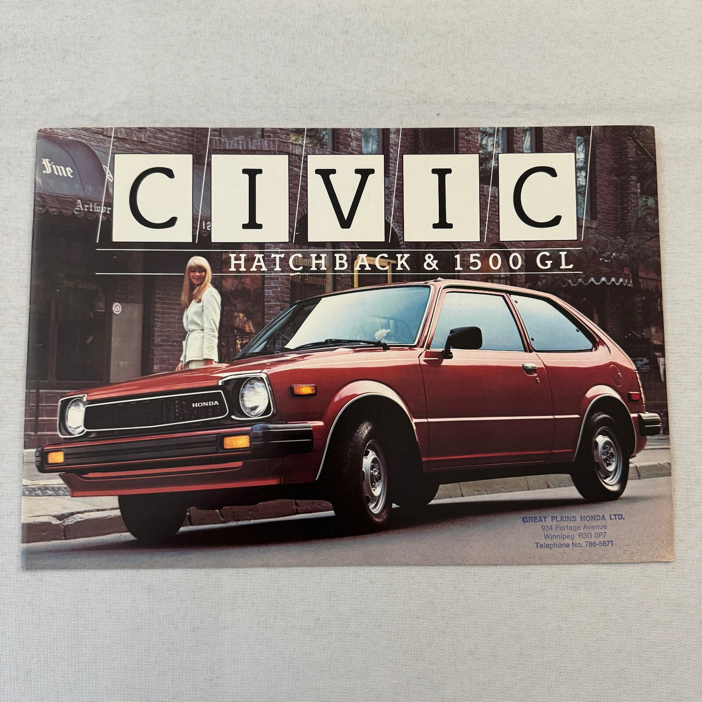 Honda Civic Hatchback and 1500 GL Car Sales Brochure Catalog Canadian 1979 1980